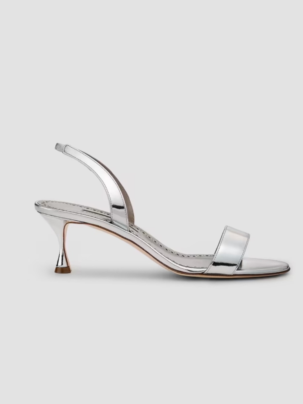 NEW Manolo Blahnik Cupisan Leather Slingback Sandals Shoes Silver 39.5 US 9.5